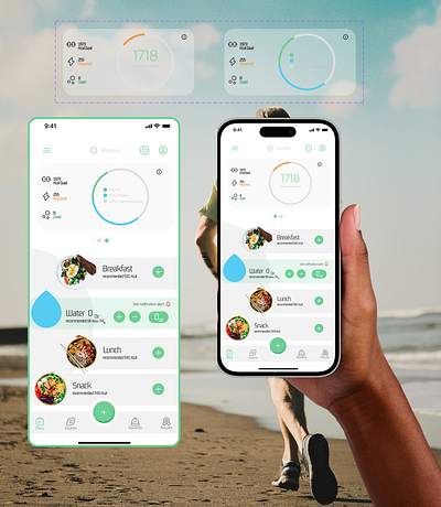 Calories counter & Tracker branding design ui ux