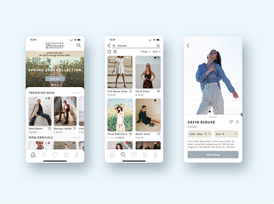 Modura E-commerce App app design logo ui ux