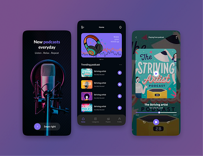 Podcast app app design figmadesign illustration logo ui ui designer ui ux uidesign ux