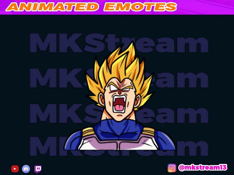 Twitch animated emotes dragon ball super vegeta rage by MKStream on ...