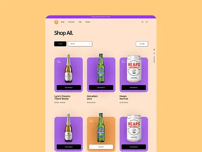 Sphynx Drinks branding colourful ecommerce orange purple shopify simple simplified ui ux vibrant
