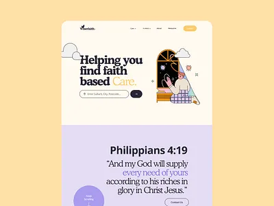 Wiserfaith colourful design illustration landingpage minimal orange simple ui ux vibrant web design webdesign