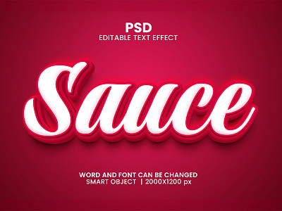 Sauce 3D Editable Photoshop Typography Text Effect Template candy chilli download link hot sauce love text effect red sauce
