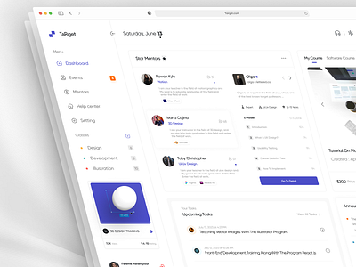 🔹Target-Dashboard Course class course dashboard design e learning education interface learning mentor online course online learning online tutoring teaching ui ux uxui web web app web design website