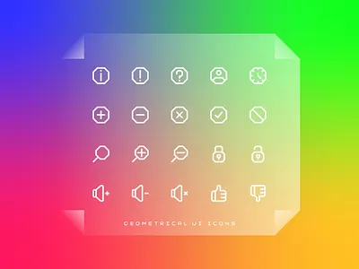 Geometrical UI Icon Set animation app branding design flat graphic design icon illustration logo minimal ui vector