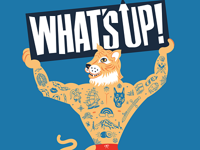 Tattooed Tiger adobe illustrator big cat buffalo circus flash sheet gig poster goat head illustration kiwi mount rainier pirate ship rainbow skull snake spider web strongman sword tattoo tiger vector