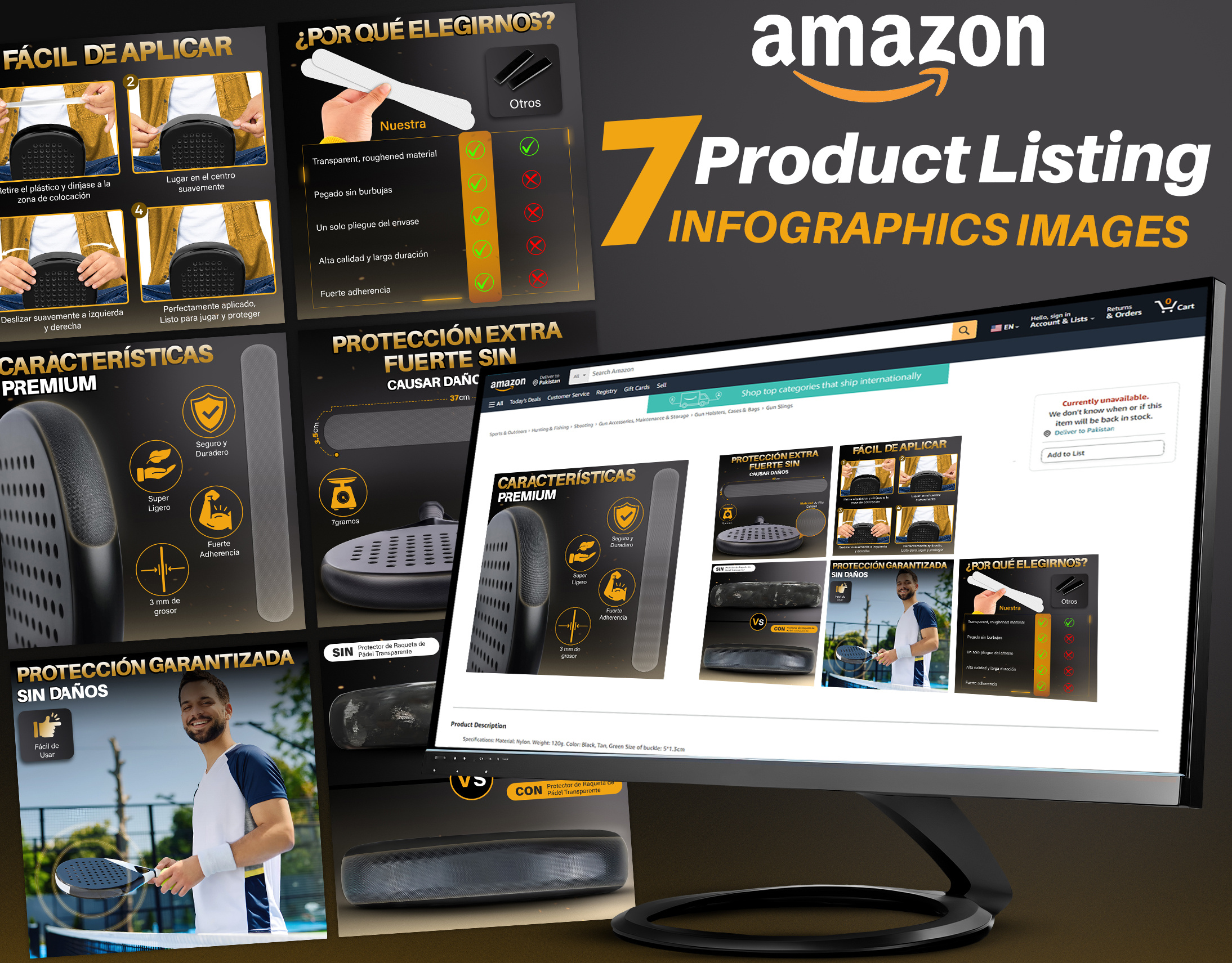 Paddle Protector Listing Images a content amazon amazon listing ebc graphic design infographic listing listing images product design product listing