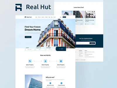 Real Estate UI Design landing page design digital hero section figma figma design fitness header design hero section landing page real estate ui ui design uiux website website design