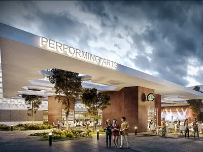 Little Theater Plaza 3d architecture architecture visualization archviz contest design exterior render render vray