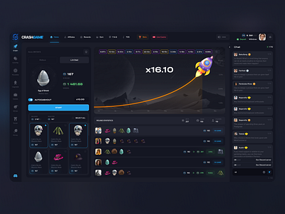 Crash game - UI/UX design bets betting blockchain casino design crash game design gambling game gaming nft ui uiux ux web design