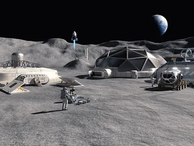 Lunar base concept render 3d design 3d exterior render 3d space render lunar base nasa space exploration