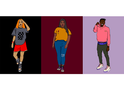 Silhouettes / Illustrations / People diversity drawing editorial illustration inclusivity ink man outline people silhouette streetwear woman young