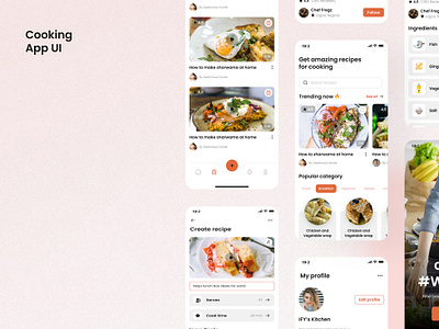Cooking App UI graphic design