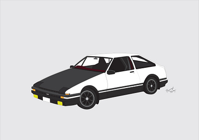 Toyota AE86 - Initial D adobe illustrator animation art artworks drawing graphic design illustration