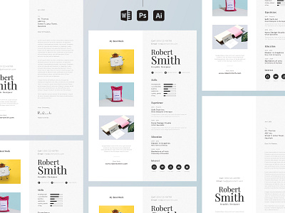 Resume coverpage curriculum cv design graphic design illustration job minimal modern photoshop portfolio print resume template ui ux word