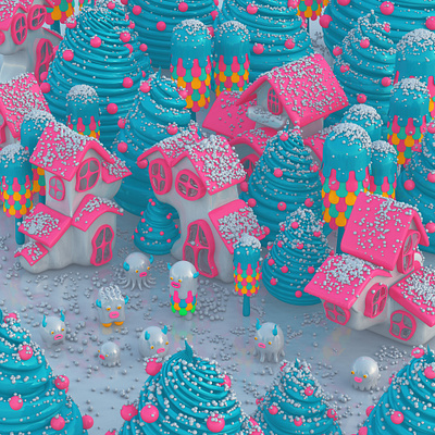 Christmas Village 3d 3dart 3dillustration character character design creatures illustration illustrations monsters