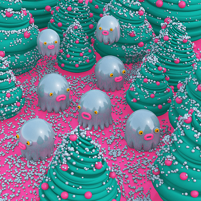 Snowy forest 3d 3d art 3d illustration 3d monsters character character design creatures illustration monsters