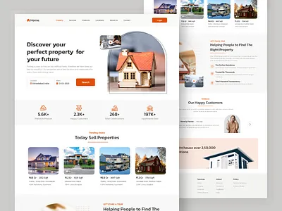 Home - Property Landing Page apartment building find home find property flat home landing page landlord property landing page real estate ui ui design uiux villa web design web ui website