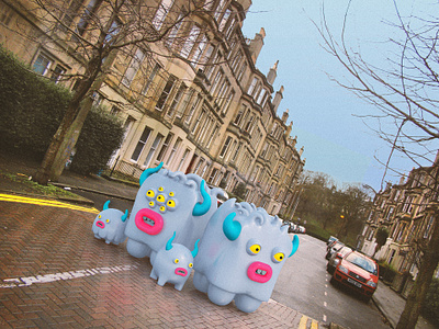 Confused cubed family 3d character character design creatures illustration monsters