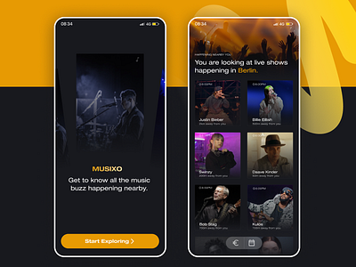 Concert App UI : Search Results Page app app concept app ui design concert concert app minimal music app search result ticket book app ui