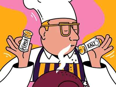 Salt and Pepper Chief adobe branding cheif chief colour design food foodie future graphic design illustration illustrator logo pepper salt vector