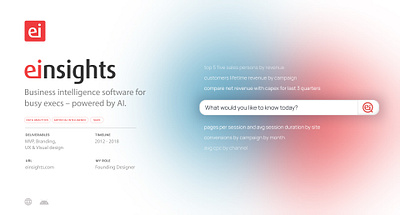 Einsights – Business Intelligence powered by AI branding logo minimalism ui