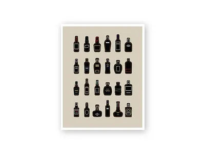 Kentucky Bourbon Illustration Print bardstown bourbon buffalo trace for hire icon illustration kentucky kentucky bourbon trail logo louisville makers mark neon print vector weller whiskey woodford