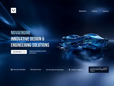 NovaEngine adobe photoshop figma landing page saas ui ux web design