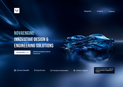 NovaEngine adobe photoshop figma landing page saas ui ux web design