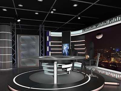 Virtual TV Studio News Set 11