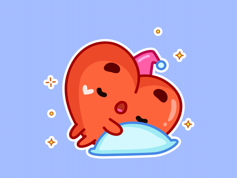 Good night 🥱 animation cute design dream good night graphic design heart love motion graphics night pillow sleep stars stikers valentines day