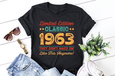 Limited Edition Classic 1963 60th Birthday T-Shirt Design print on demand