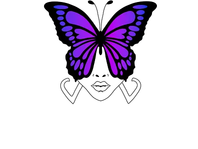 Butterfly Face blue butterflies butterfly face custom custom art design digital art illustration logo purple