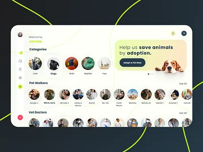 A Pet Adoption & Health Care Web & Mobile App - UI/UX Design app design design figma freelance healthcare minimal mobile app modern mvp pet adoption pet app pet care remote saas ui uiux upwork ux web app web application