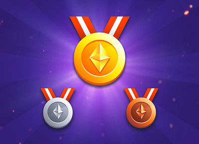 Medals NFT (Gold, Silver & Bronze) bronze design ethereum game gold illustration medal nft opensea silver ui vector