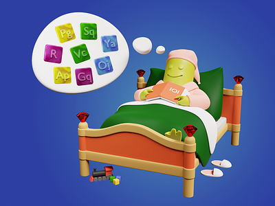 Elements of Mendeleev 3d 3dart b3d blender3d cycles design dream elements evil illustration martians mendeleev relax render sleep web