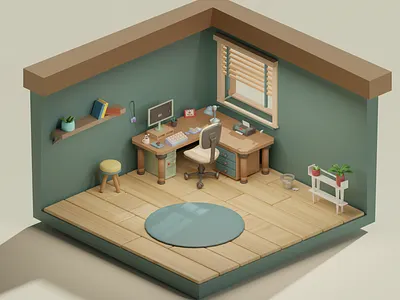 Blender 3D home design 3d 3d design 3d modeling blender envrionment graphic design illustration isometric modeling process tutorial