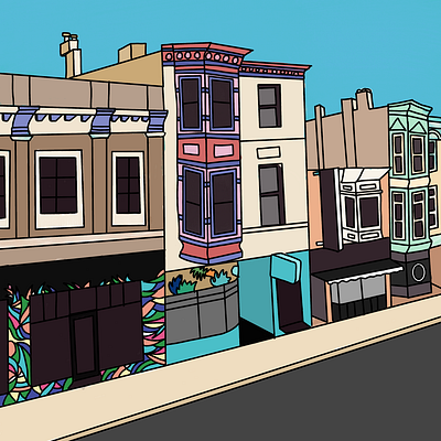 Clark Street design drawing illustration procreate