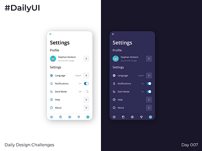 #DailyUI - #007 - Settings dailyui design ui ux