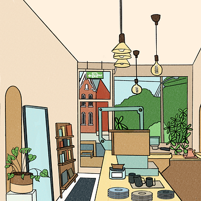 Carbonic Coffee canada carbonic coffee coffee shop design digital illustration drawing illustration matcha procreate still life surroundings toronto