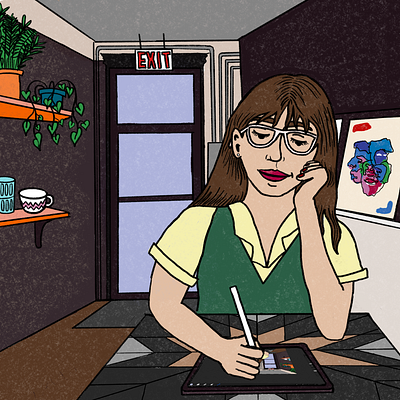 Ritual Coffeehouse chicago coffee coffee shop coffeehouse design digital illustration drawing illustration procreate self portrait surroundings