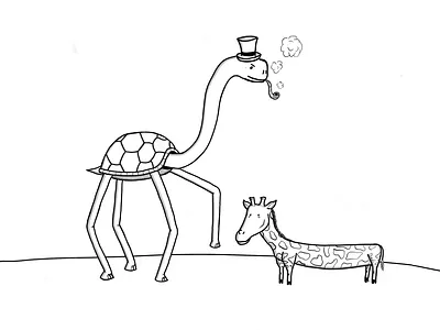 In another dimension animal design freehand illustration