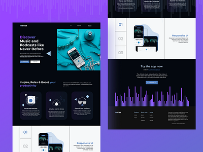 YukiRythem music player home page app bot branding design front end illustration logo music music bot podcast podcast bot rythem ui uiux ux webapp yuki