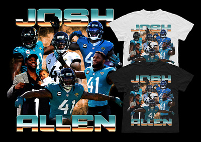 "Josh Allen" 90s Vintage Raptee Shirt Design bootle bootleg design graphic design illustration rap tee shirt raptee raptees streetwear tshirt design