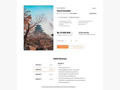 Open Trip Website app design figma homepage illustration image korea landing page orange trip ui uiux vacation web design website