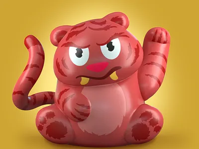 Lucky tiger cat’s, red tiger 3d 3d character 3d illustration cartoon cgi character design design illustration