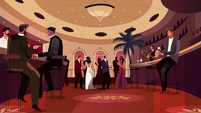 Casino 2d casino character illustration