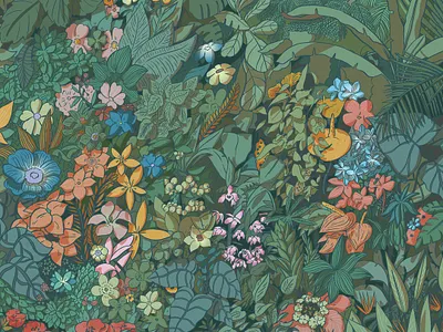 Plants from the Island colors commission work digital art drawing flowers illustration lineart nature plants