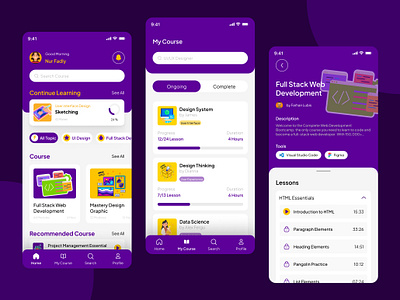 LearnDu - Elearning & Online Class Mobile Apps app branding design e learning edu tech education learning online online class ui ui design uiux user interface design ux