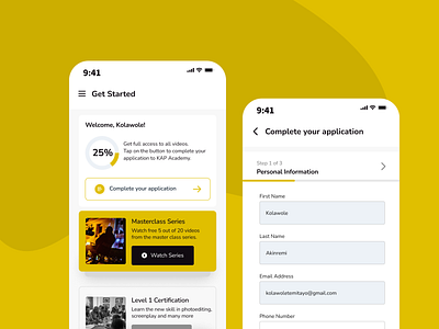 KAP Academy - Learning App (WIP) design mobile